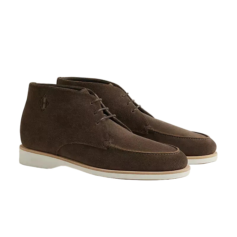 Suede Derby Shoes with Signature Detail