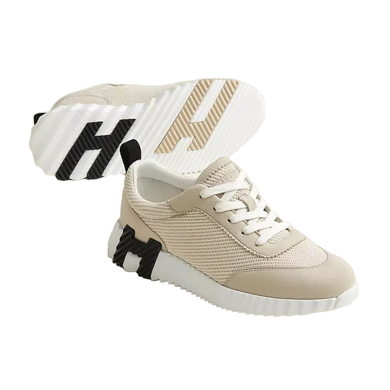 Bouncing Sneakers - Light Beige Suede Front