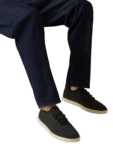 Soho Walk Leather Sneakers – Dark Gray / Navy