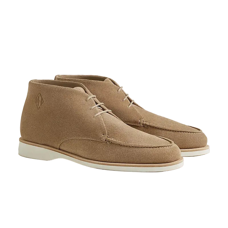Suede Derby Shoes with Signature Detail