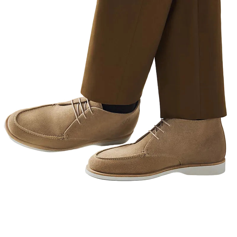 Suede Derby Shoes with Signature Detail