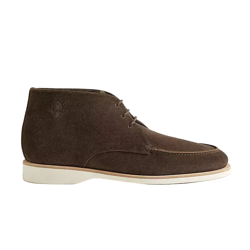 Suede Derby Shoes with Signature Detail