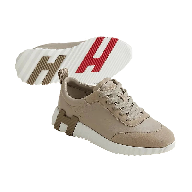 Bouncing Sneakers - Beige leather & suede