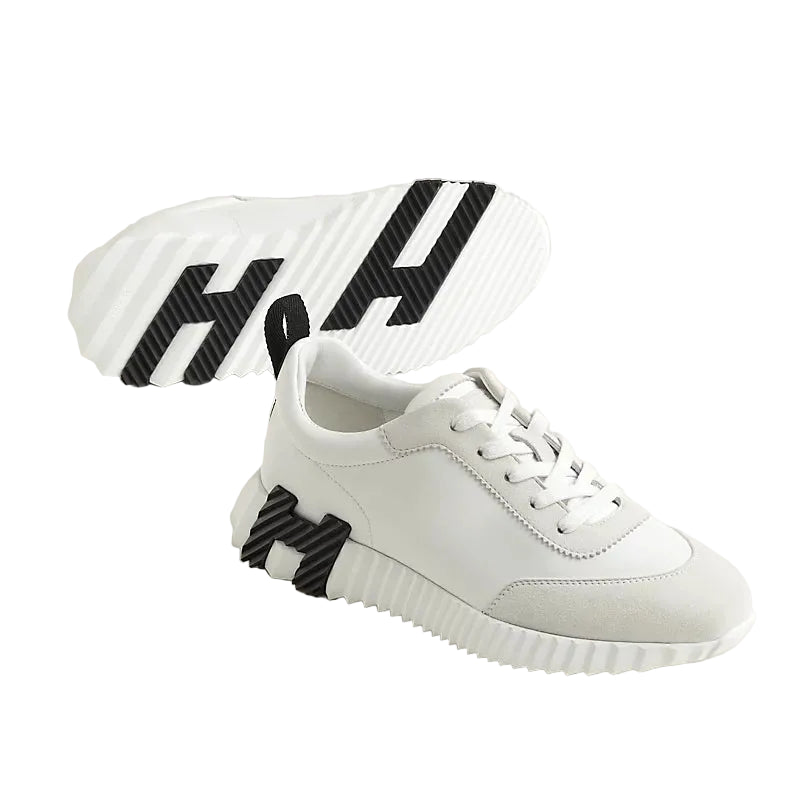 Bouncing Sneakers - White with Black Hermès